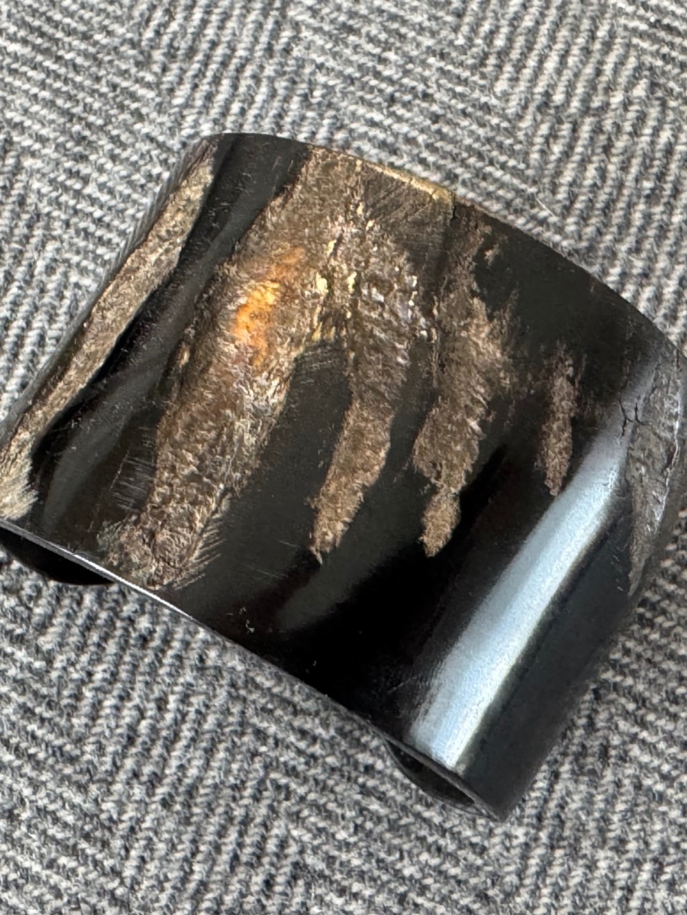 NWOT, ROOST, BLACK BUFFALO HORN, TEXTURED CUFF BRACELET